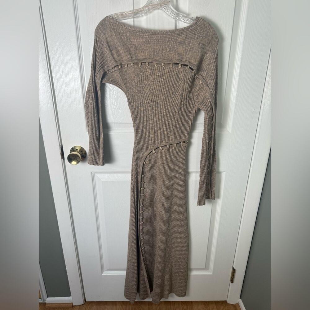 Cult Gaia Rosalia Knit Midi Dress in Canyon Tan M - Picture 2 of 11